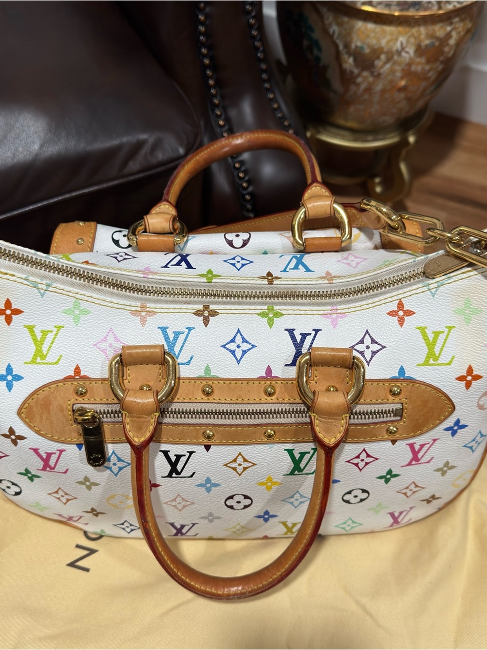 LOUIS VUITTON Takashi Murakami X Louis Vuitton White Monogram Multicolore Rita - Picture 3 of 15